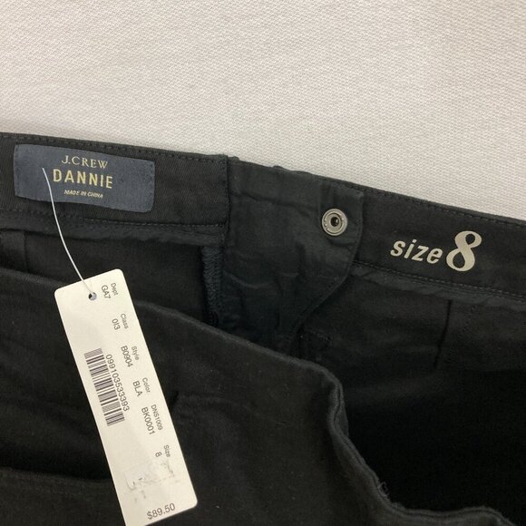 New J. Crew Black Dannie Stretch Zip Back Slim Pants size 8 - Picture 2 of 9